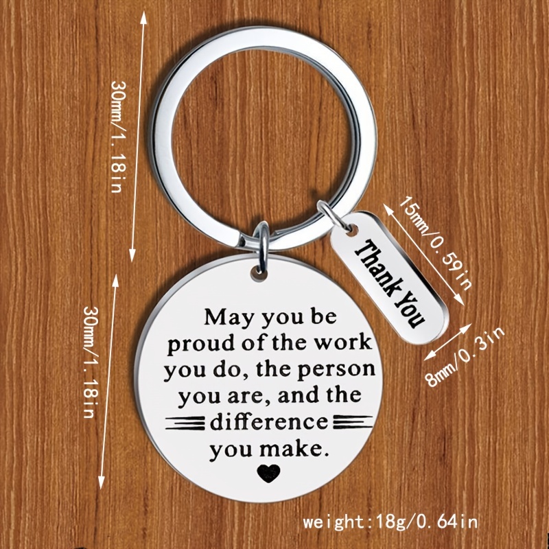 1pc Funky Laser Engraved Keychain with Inspirational Letters