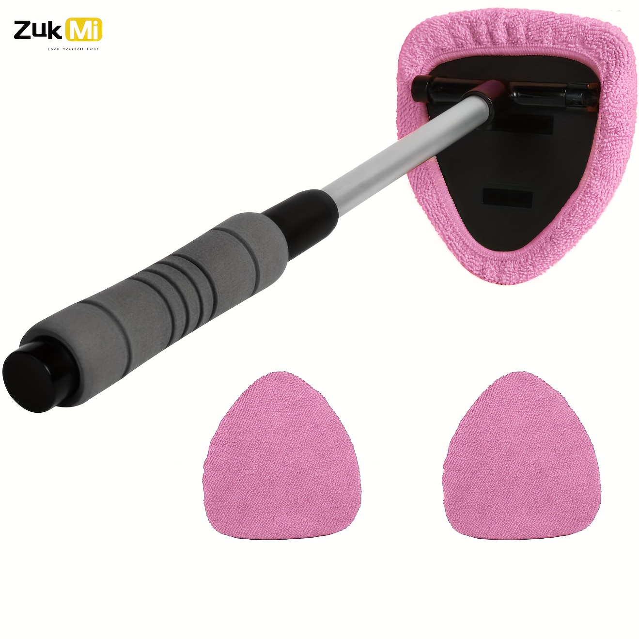 

Windshield Cleaner -microfiber Car Window Cleaning Tool With Extendable Handle Cloth Pad Head Auto Interior Exterior Glass Wiper Car Glass Cleaner Kit