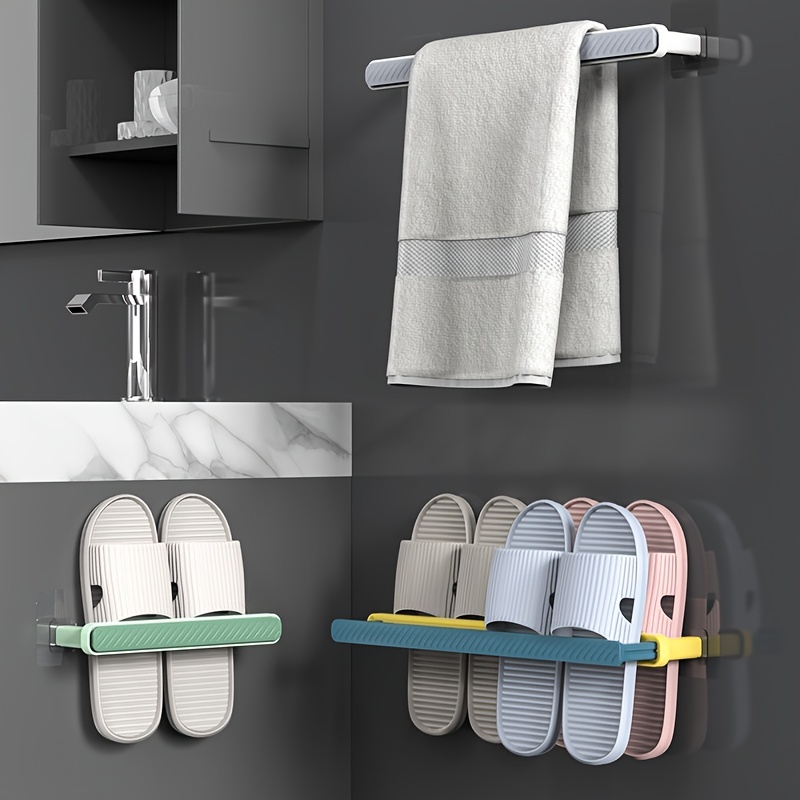 Wall Mounted Folding Slippers Shoes Bathroom towel Hanger