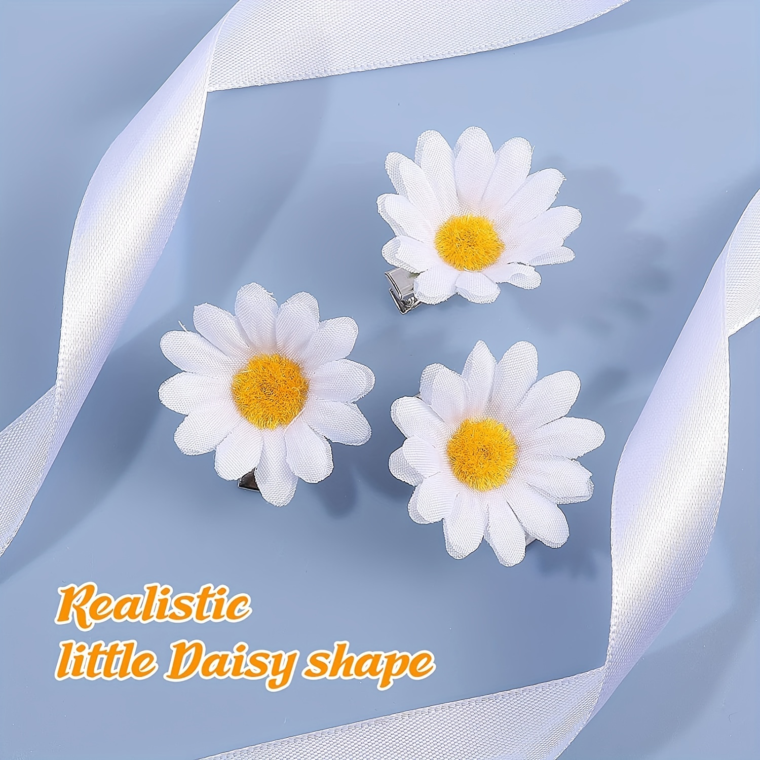 30/50pcs Artificial Daisy Heads, Small Sunflower Mini Fake Flowers Heads  For Craft Weeding Home Decoration Wreath Hair Clips Headband