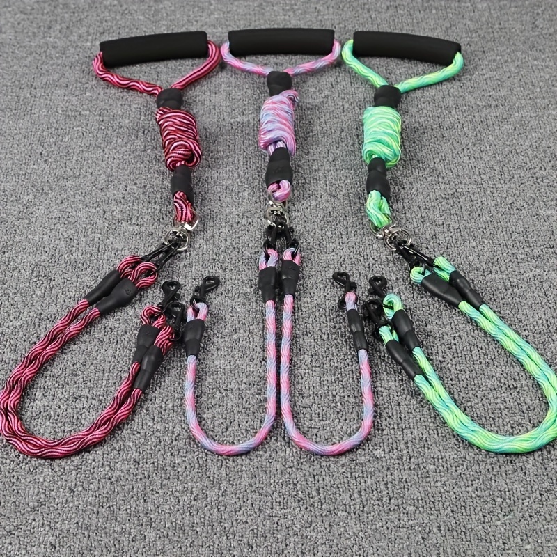 Wave Pattern Dual Dog Leash for Walking Two Dogs