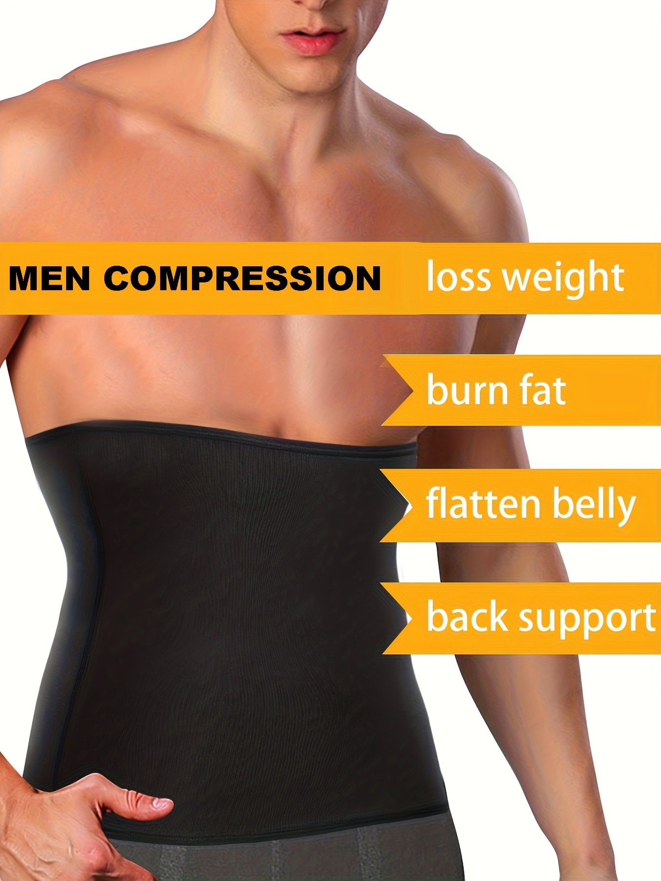 Men Waist Trimmer Exercise Belt Burn Fat Sweat Body Shaper Weight