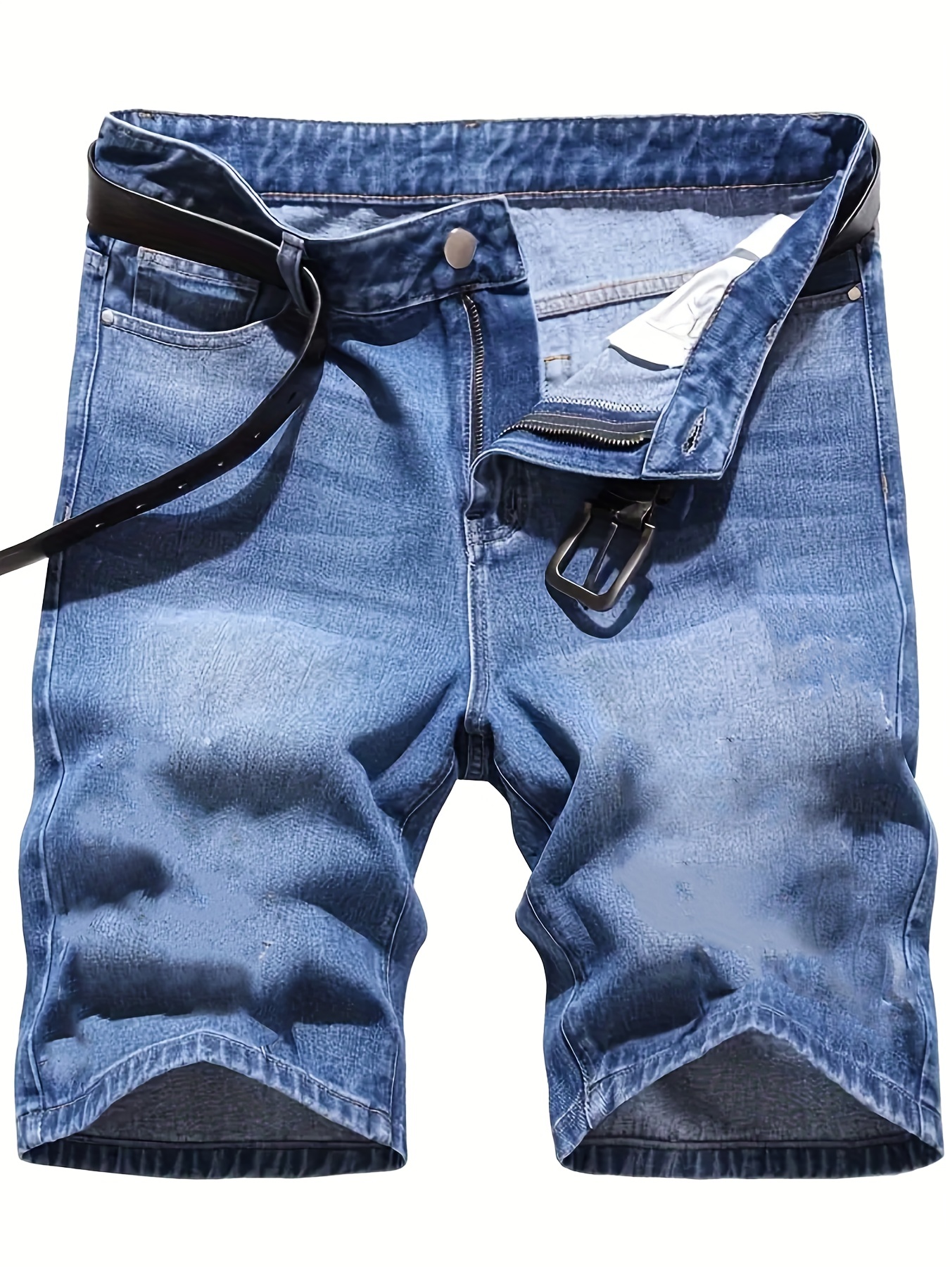 Men's Summer Denim Shorts Men Fashion Casual Washed Distressed Jeans Shorts  Pocket Regular Fit Denim Shorts Pants 