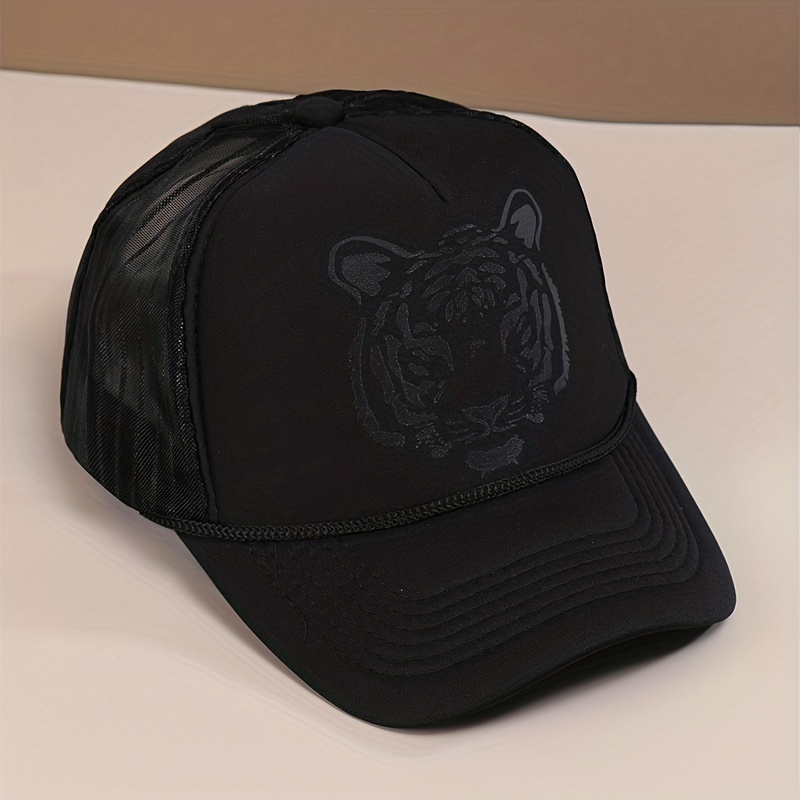 Tiger Print Baseball Cap Trucker Mesh Hat