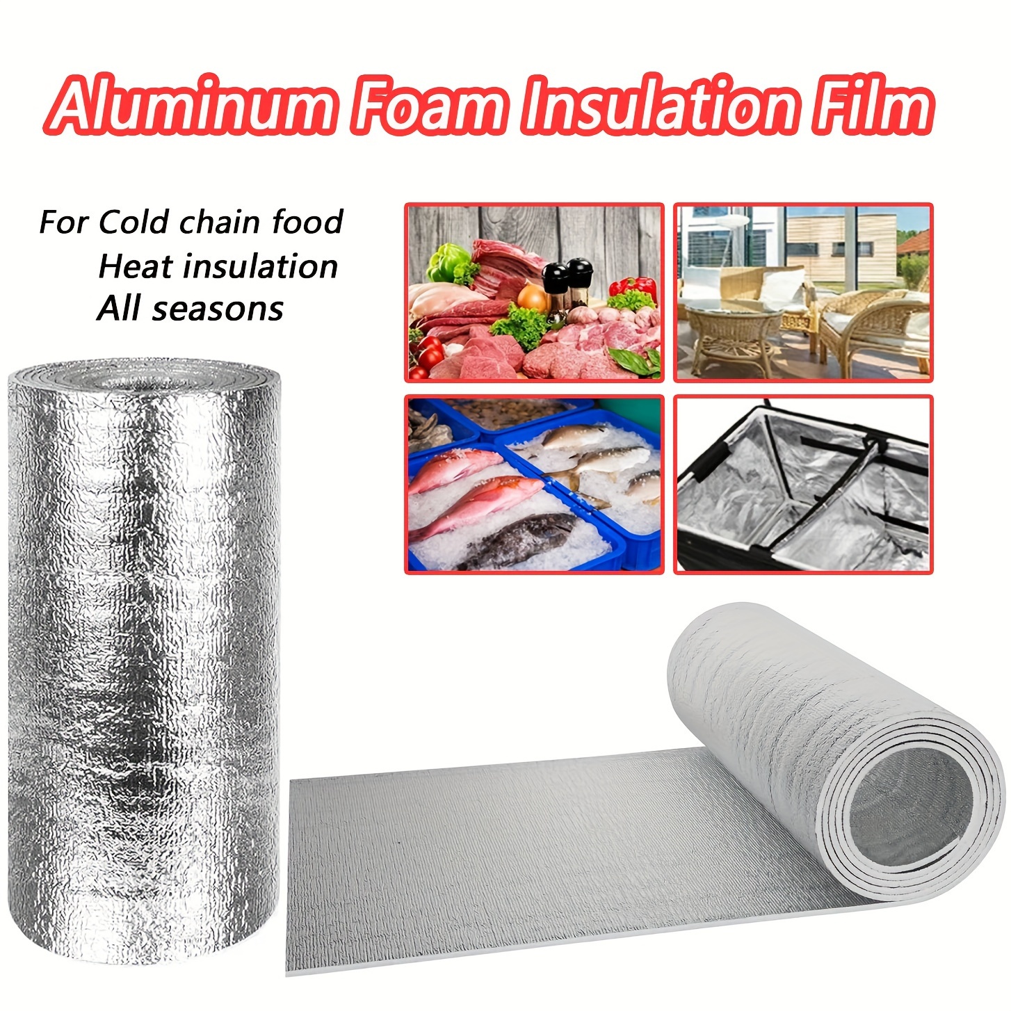 Super Large Aluminum Foil Insulation Roll Reflective Heat - Temu