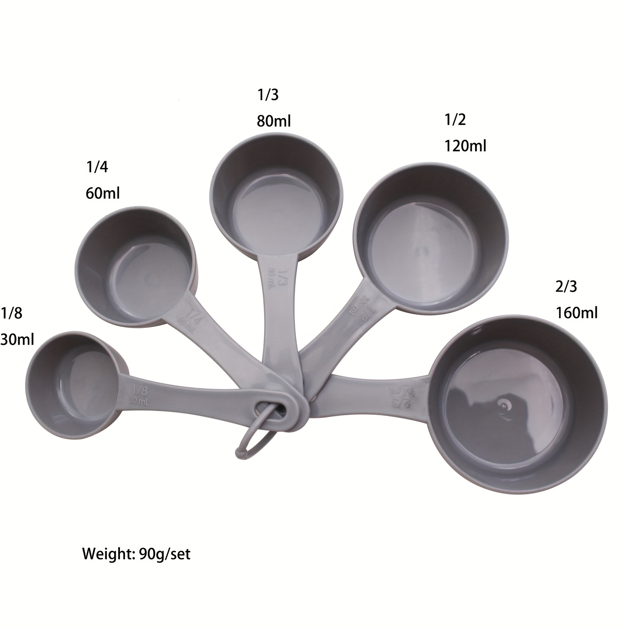 8-Piece Measuring Cup & Spoon Set, Grey, Plastic Sold by at Home