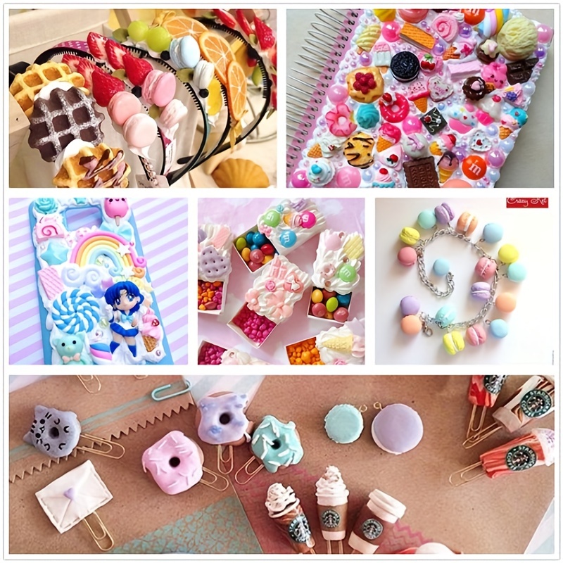 Holicolor 120pcs Slime Charms Resin Fake Candy Charms Kawaii Cute Set Mixed  Assorted Sweets Flatback Slime