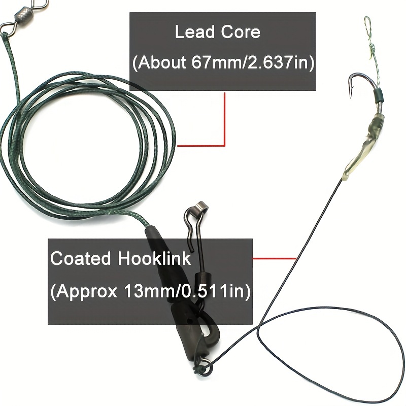 Carp Fishing Line Ready Tied Rigs Lead Core Coated Hook Link - Temu United  Kingdom