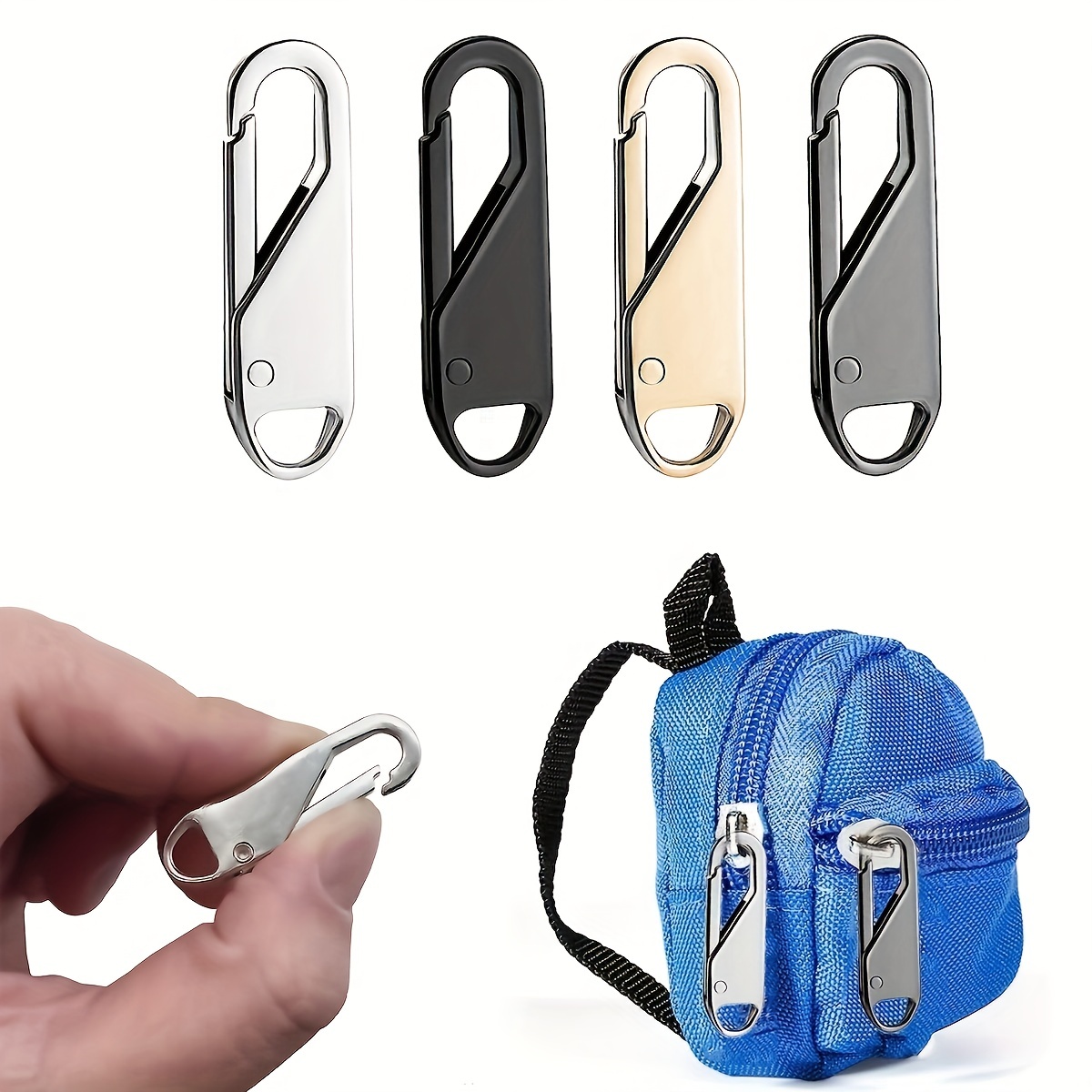  6pcs Zipper Pull Replacement, Zipper Part Replacement  Detachable Metal Zipper Pull Tabs Zipper Tags Cord Pulls for Most  Items-Purse Backpack Jacket Boots Jeans Coat Suitcase Luggage Dresses  (Bronze)