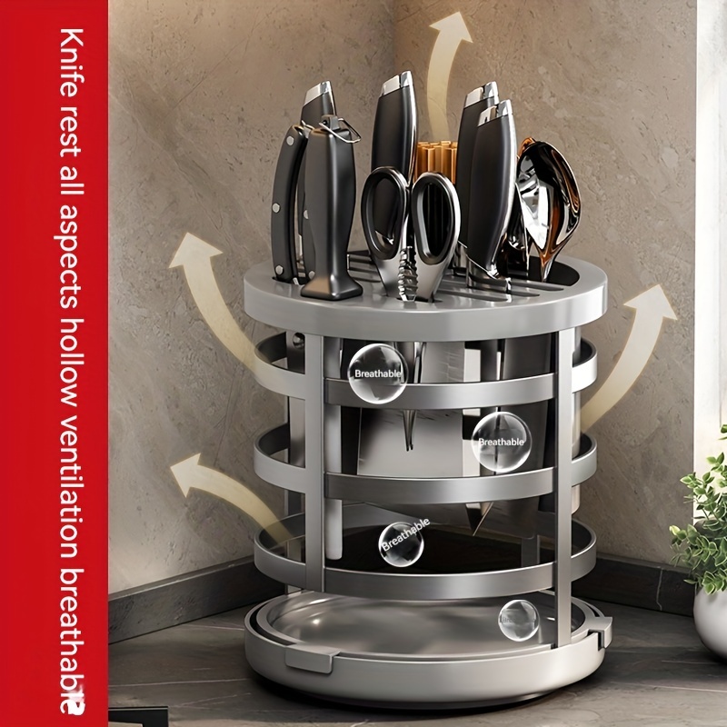New Integrated Rotating Knife Holder Household Thickened - Temu