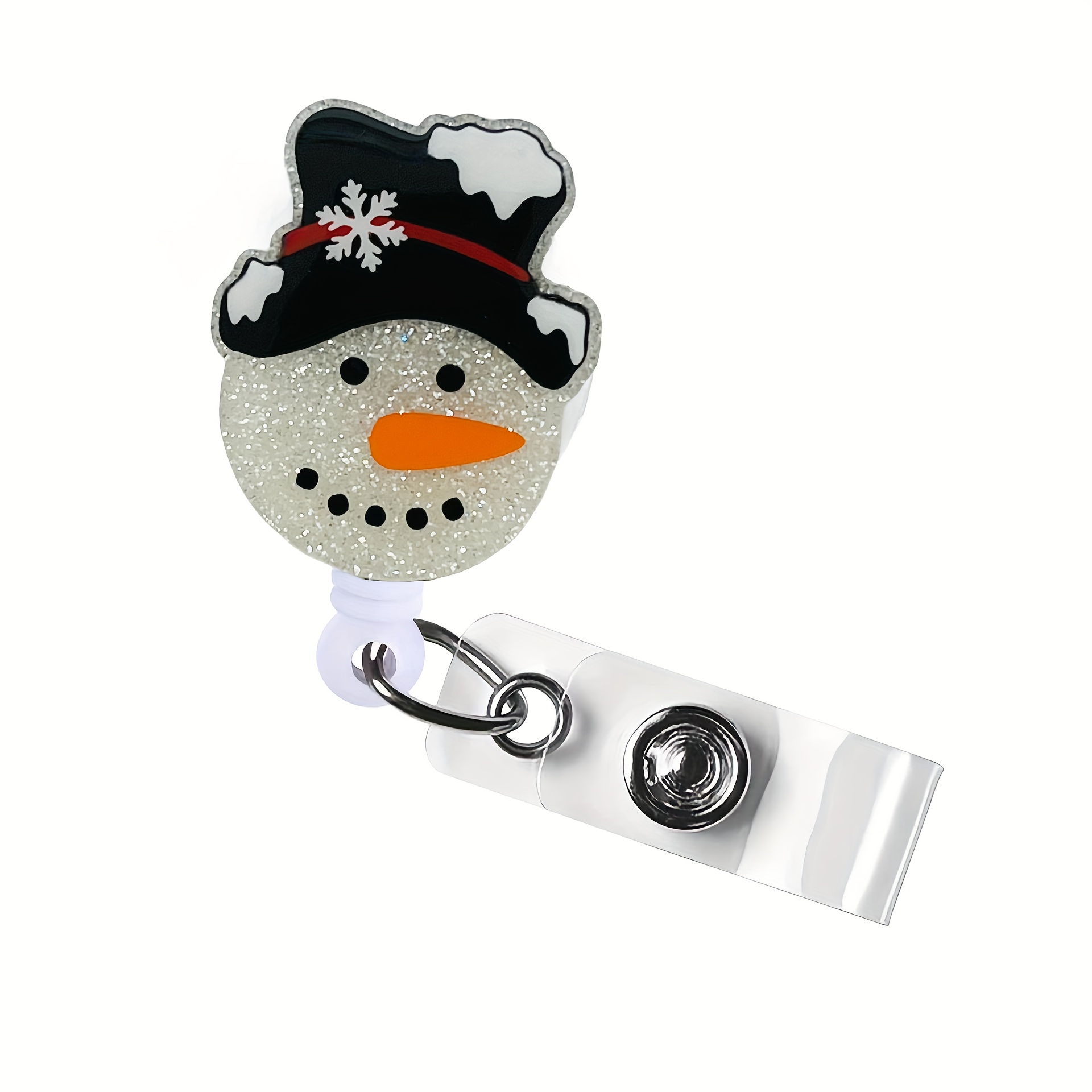 1pc Snowman Retractable Badge Holders, Christmas Badge Reel Holder With  Metal Clip Reel ID Card Badge Lanyard Name Tag Keychain Card For Office  Nurse