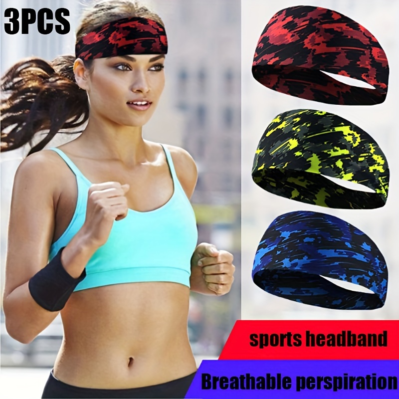 Elastic Sport Headbands Sweatbands 3pcs Ultra Soft Breathable Head