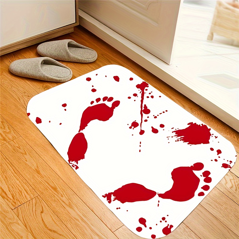 1pcs Footprint Design Anti-slip Door Mat Bath Rug Soft Washable