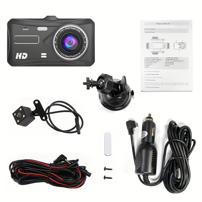 Akcarcam Dash Cam Isp Screen 1080p Dual Camera Dash Cam With - Temu