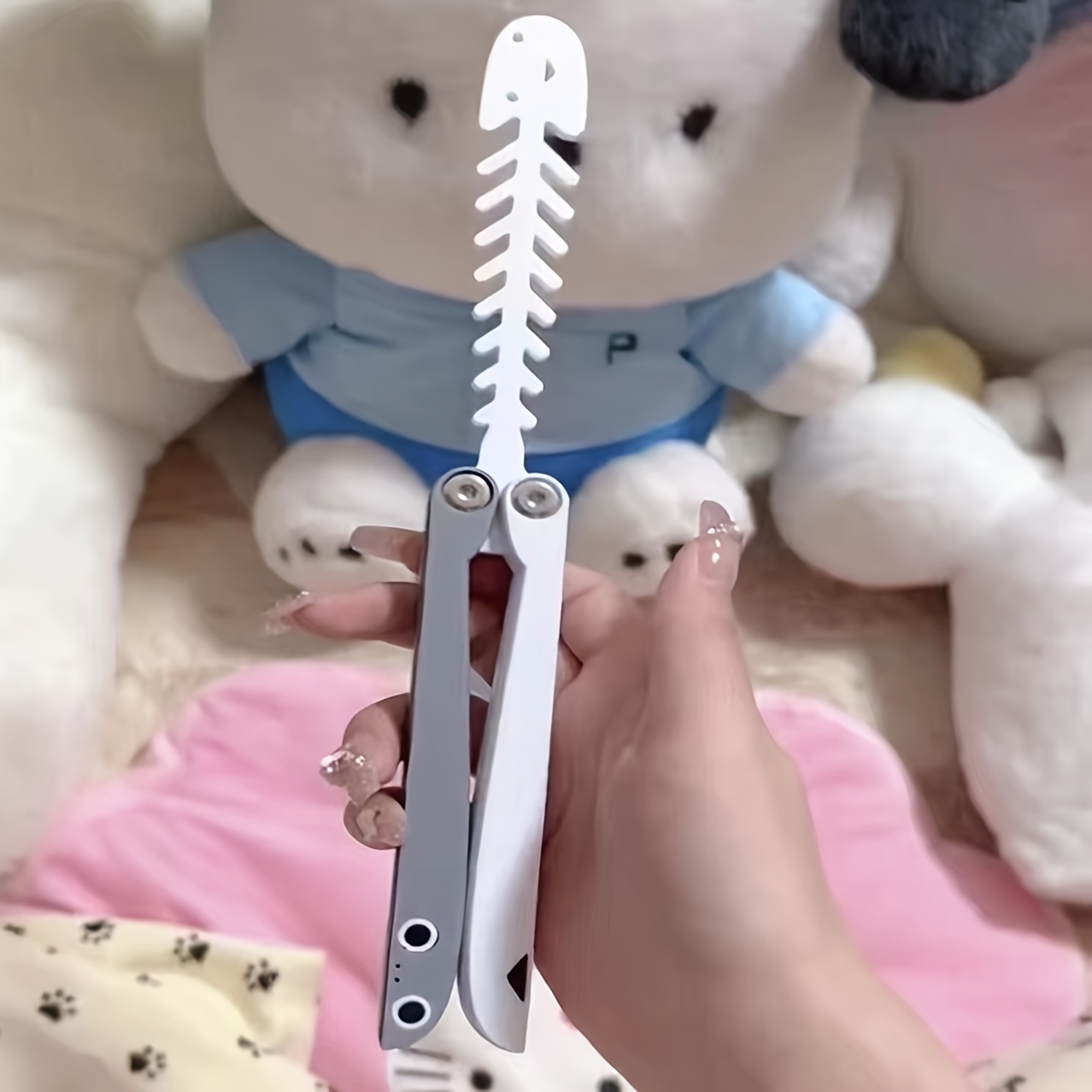 3d Printed Fish Bone Butterfly Knife Very Safe Small Toy - Temu