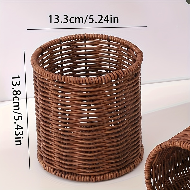 1pc Secchio Stoccaggio Intrecciato In Rattan Portaposate E - Temu Italy