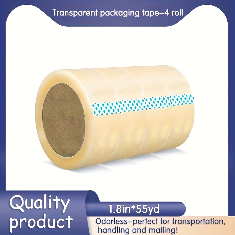 2 Clear Duct Tape Rolls 1.89 inch x 27 yds Sealing Boxes Transparent Water Resistant, White