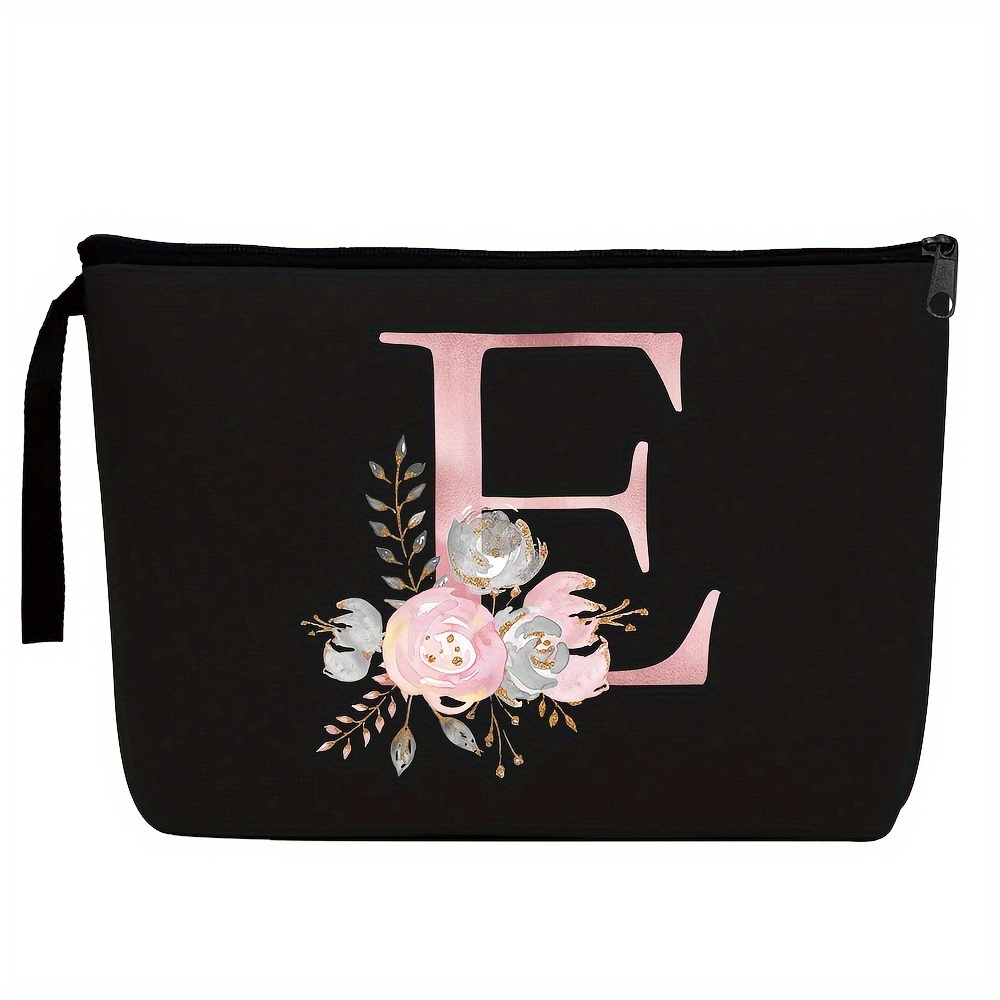 Kuiaobaty Make-up-Tasche Damen – Leder-Kulturbeutel, 21,5x6,5x14,5 Cm, Mit Totenkopf-Blumen-Design, Organizer