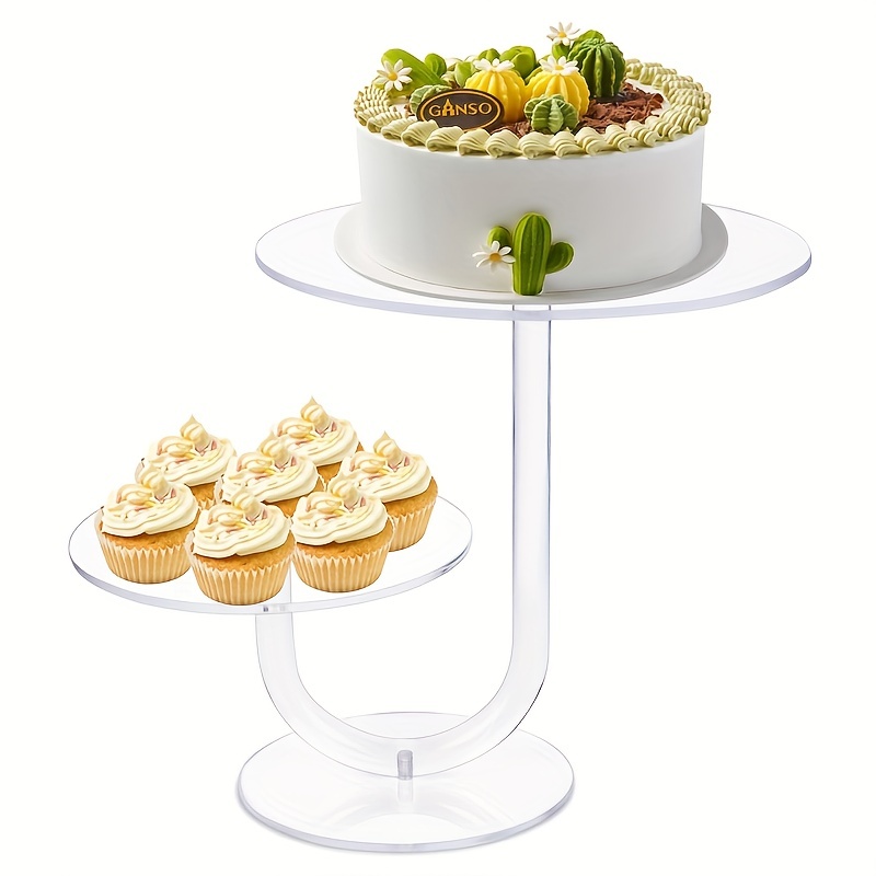 Support À Gâteau Rond En Acrylique Transparent Pour Décoration De Table  Gâteau