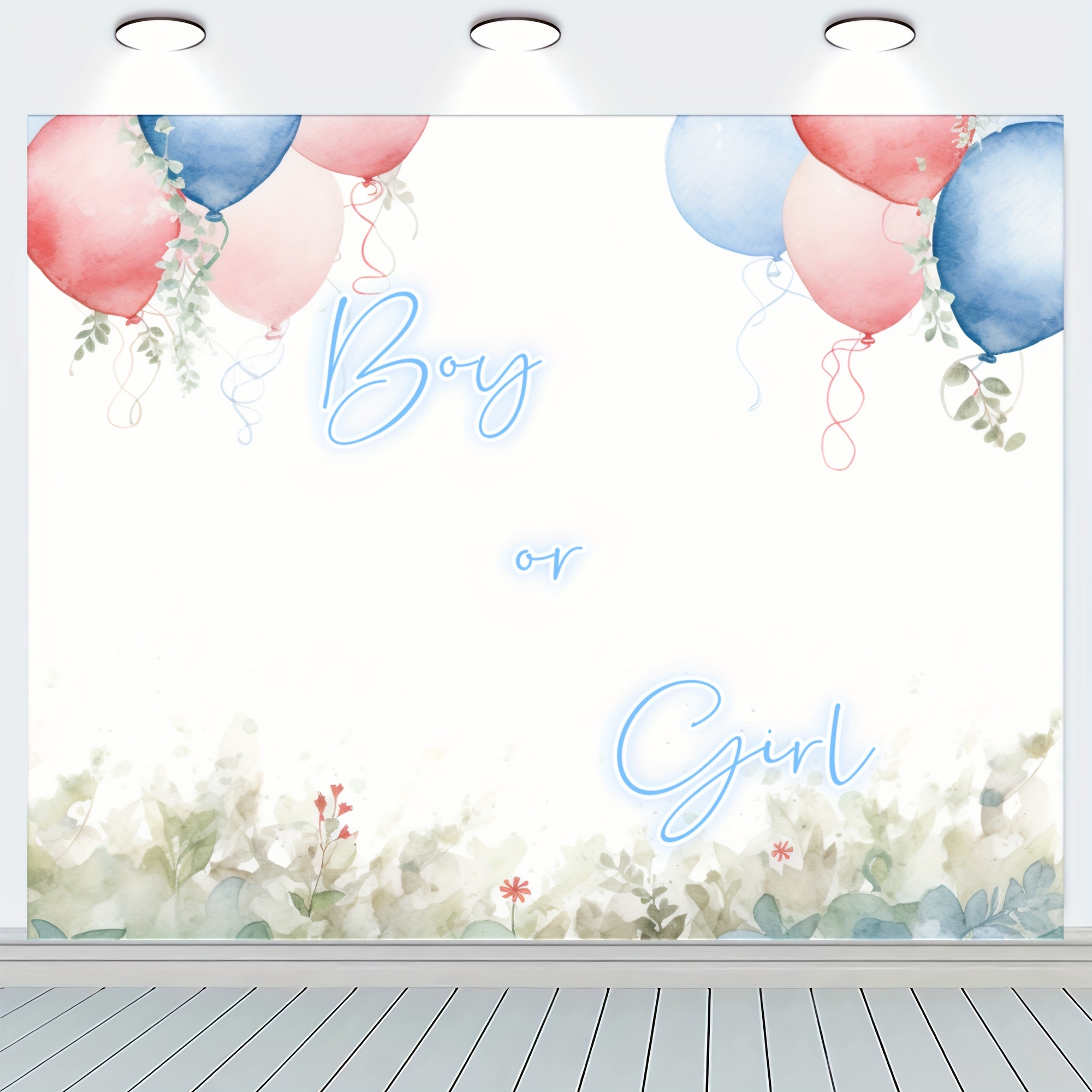 Gender Reveal Theme Party Decoration Polyester Background - Temu