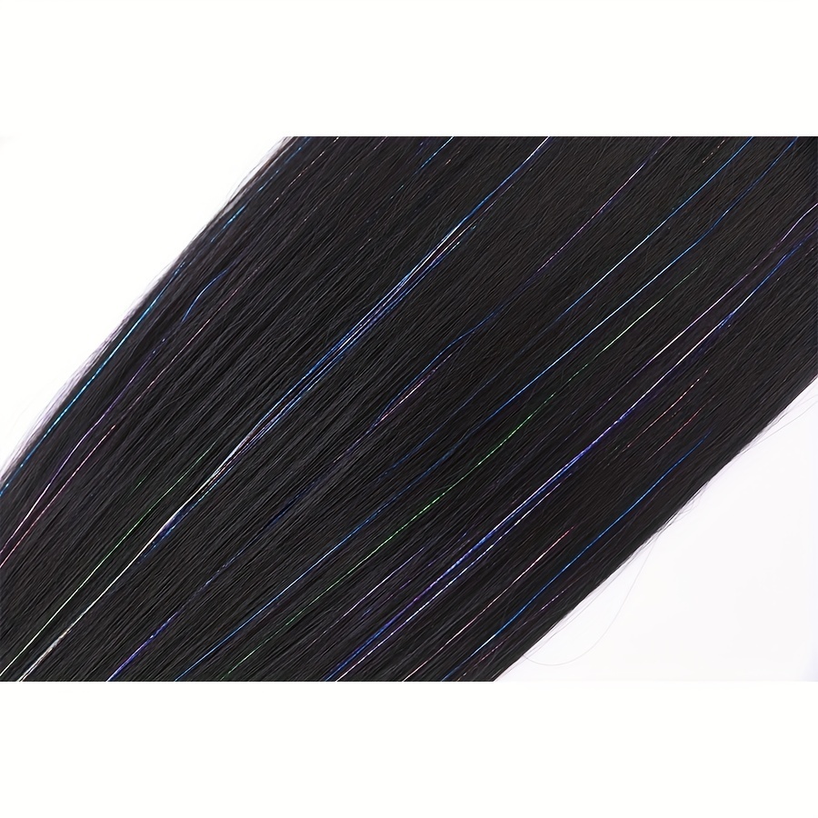 Colorful Tinsel Laser Synthetic Straight Ponytail Extensions