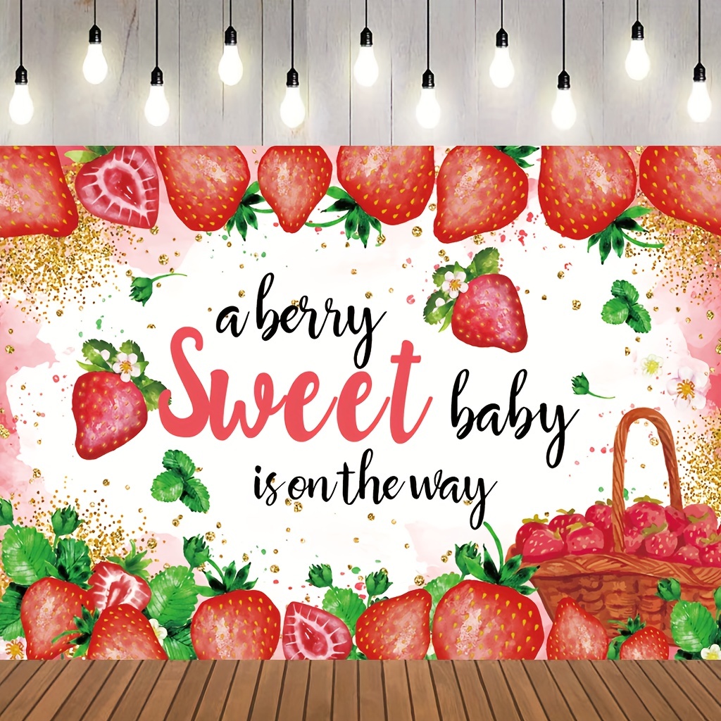 Backdrop strawberry Baby - Temu