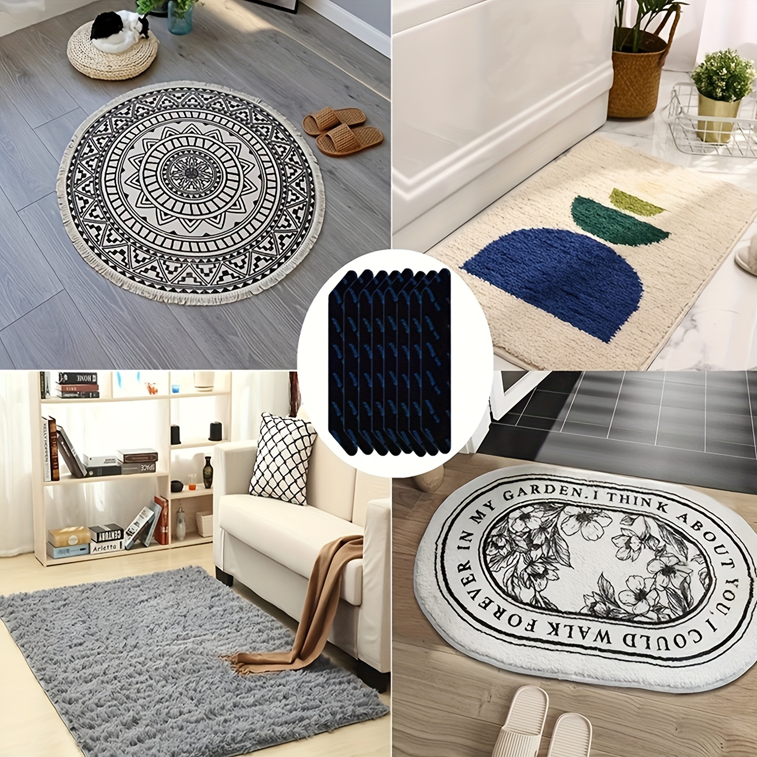 10pcs rug stickers for wood floor Rug Tape Furniture Gripper Anti Curling  Rug
