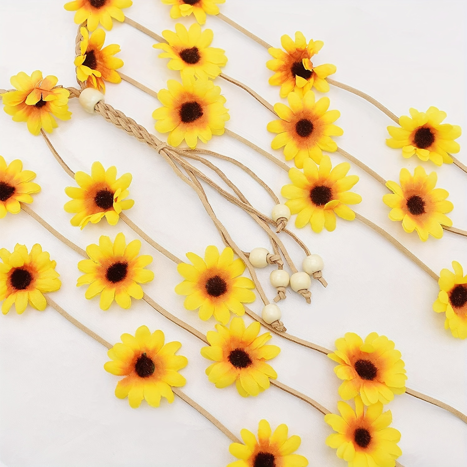 Bohemian Daisy Headband with Tassel for Bride's Headdress