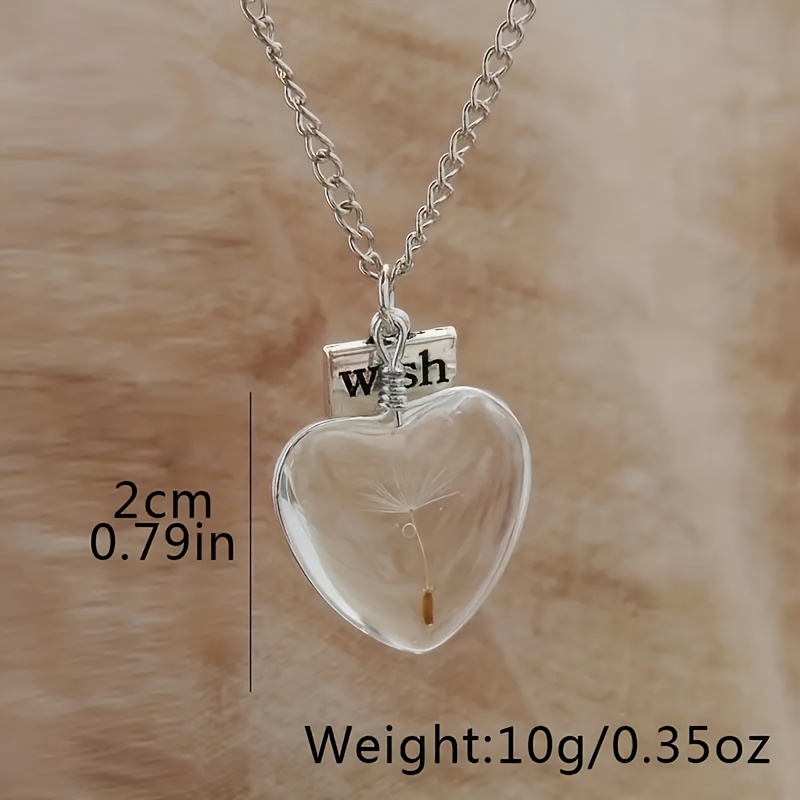 Dandelion Oval Crystal Pendant Necklace for Men