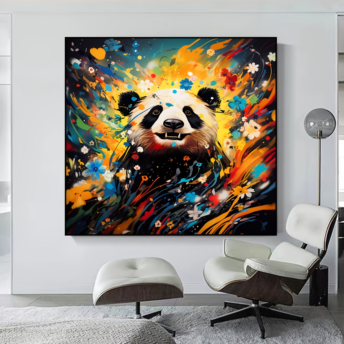 5D Diamond Painting Abstract Colorful Panda Kit