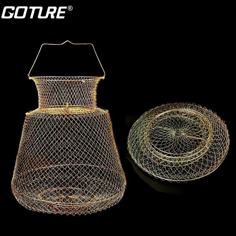 Portable Collapsible Steel Wire Fish Net Cage Ideal - Temu