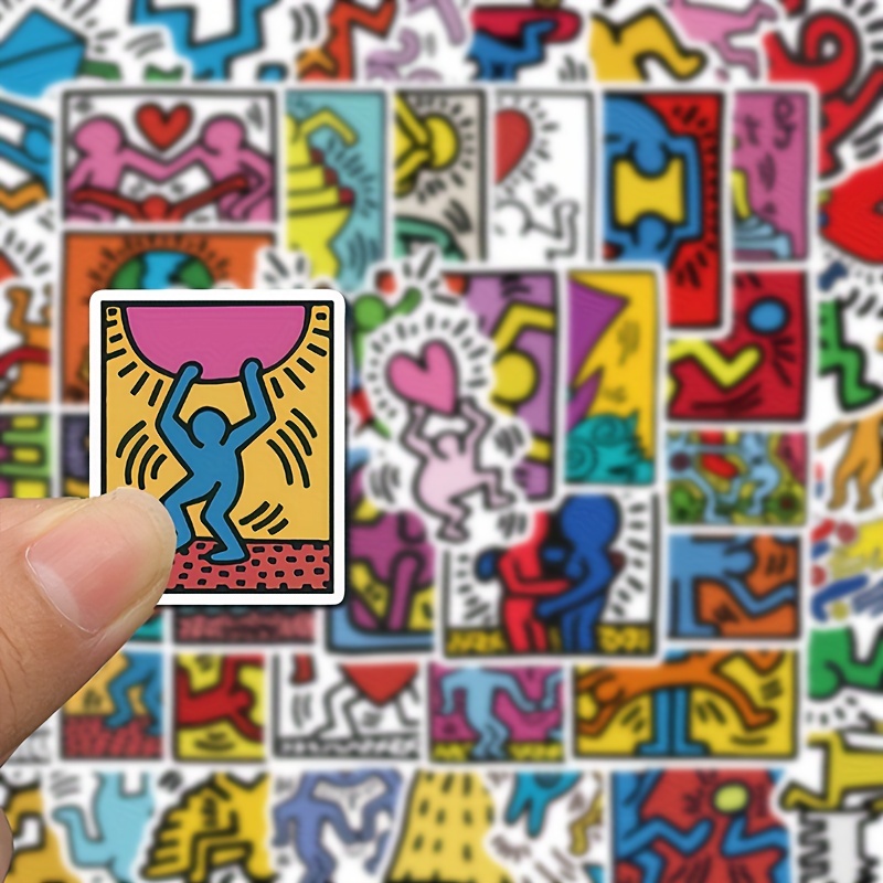 Keith Haring落書きアート 防水ステッカー ヘルメットスーツケース携帯