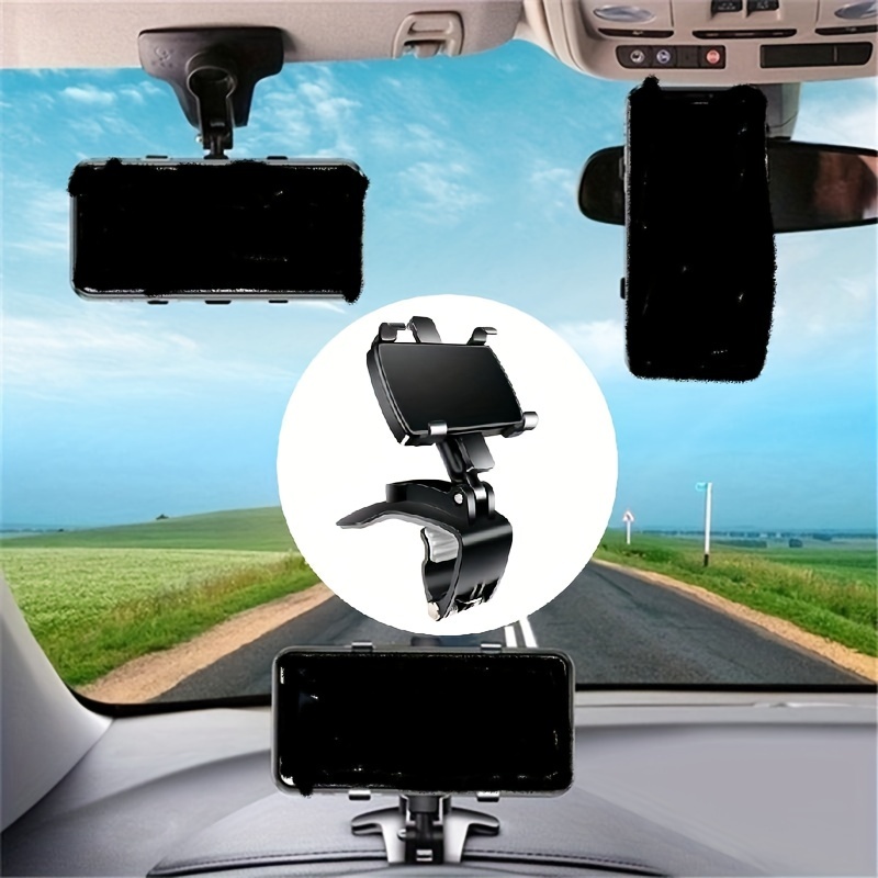 Support de téléphone de voiture pour tableau de bord Rotation à 360 °  Rétroviseur /