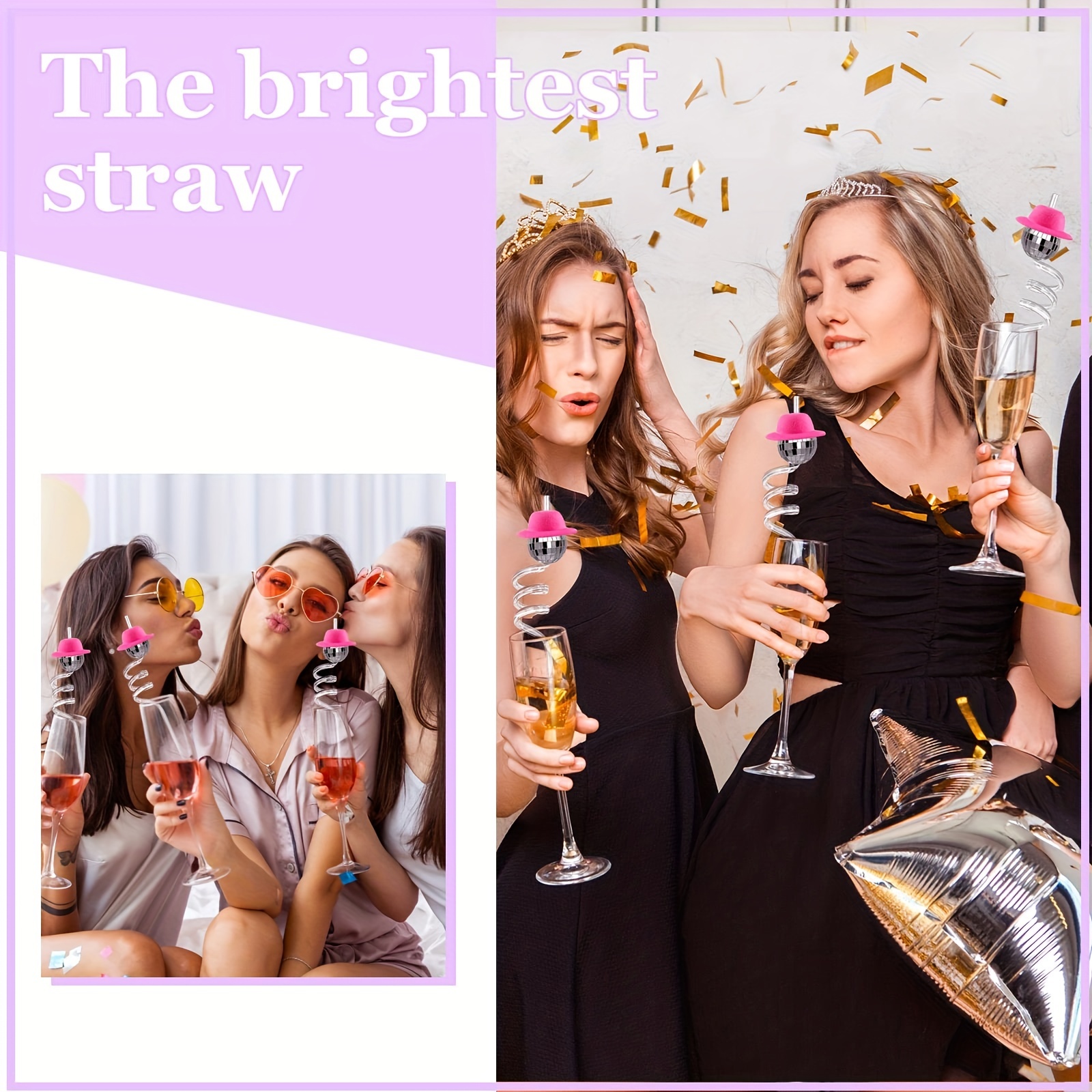 Disco Ball Straws Disco Theme Party Bachelorette Party Last Disco Bach Disco  Theme Wedding Disco Wedding 2023 Wedding Theme 