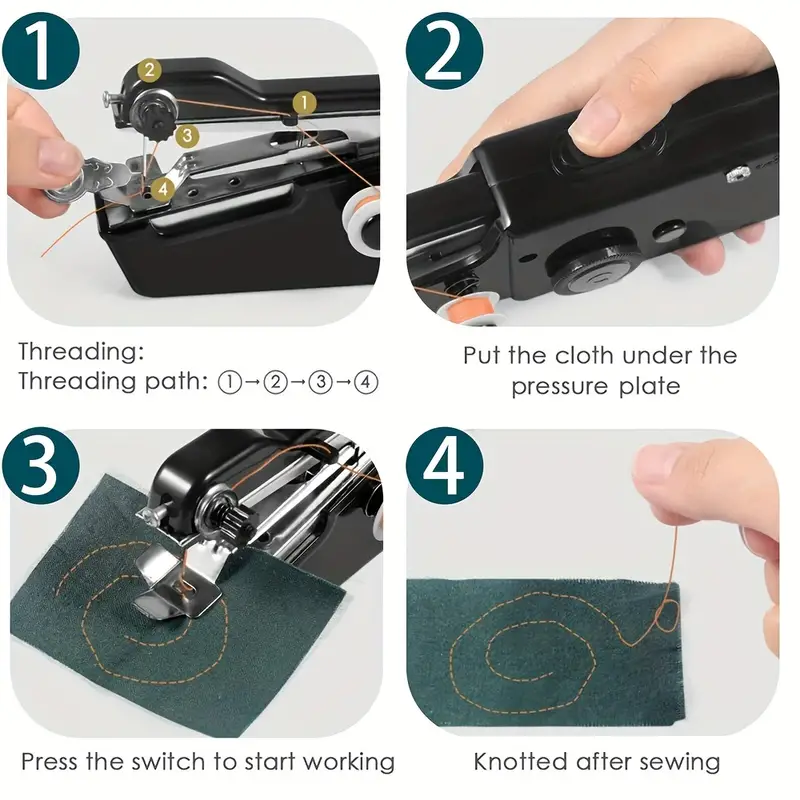 1pc Handheld Sewing Machine, Hand Held Sewing Device Tool Mini Portable  Cordless Sewing Machine, Essentials For Home Quick Repairing And Stitch  Handic