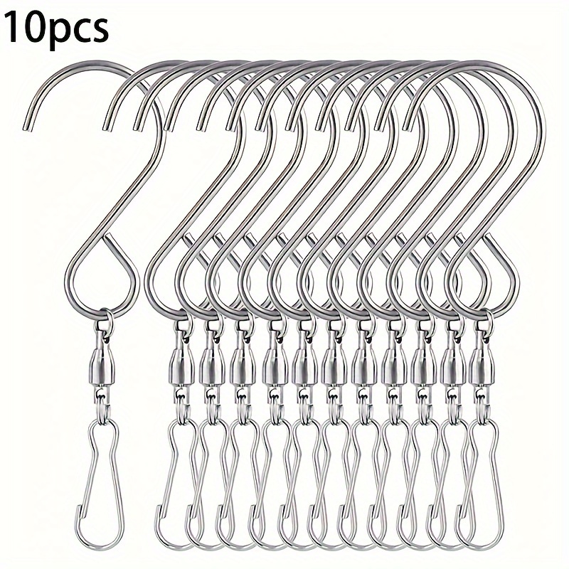 10pcs Swivel Hook Clips for Birdcage Hanger Crystal Twisters (Black)