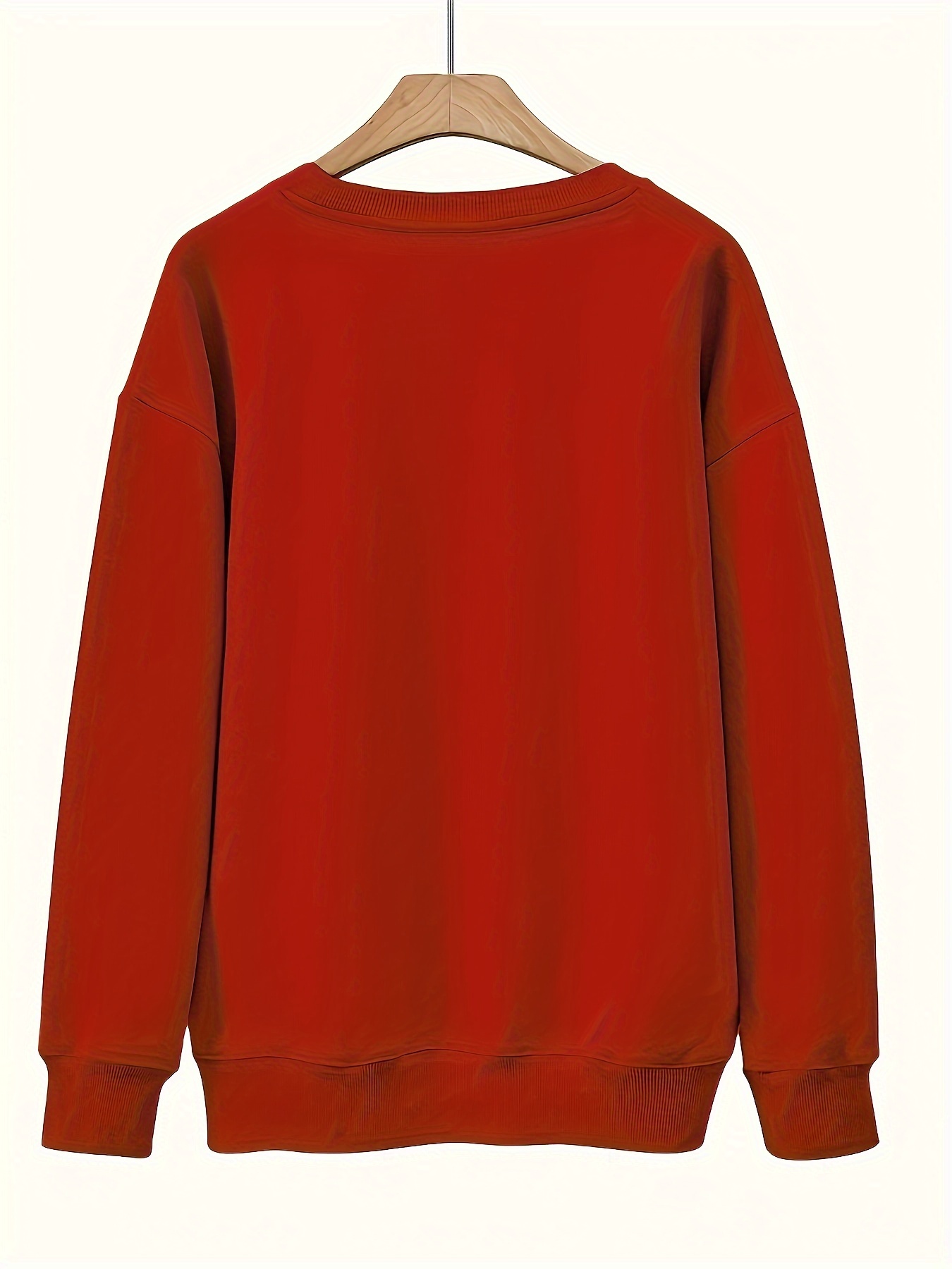 JSGEK Savings Women Oversize Funny Text Letter Print Round-Neck Long Sleeve  Loosen Single Sweatshirt Tops Pullover Blouse 