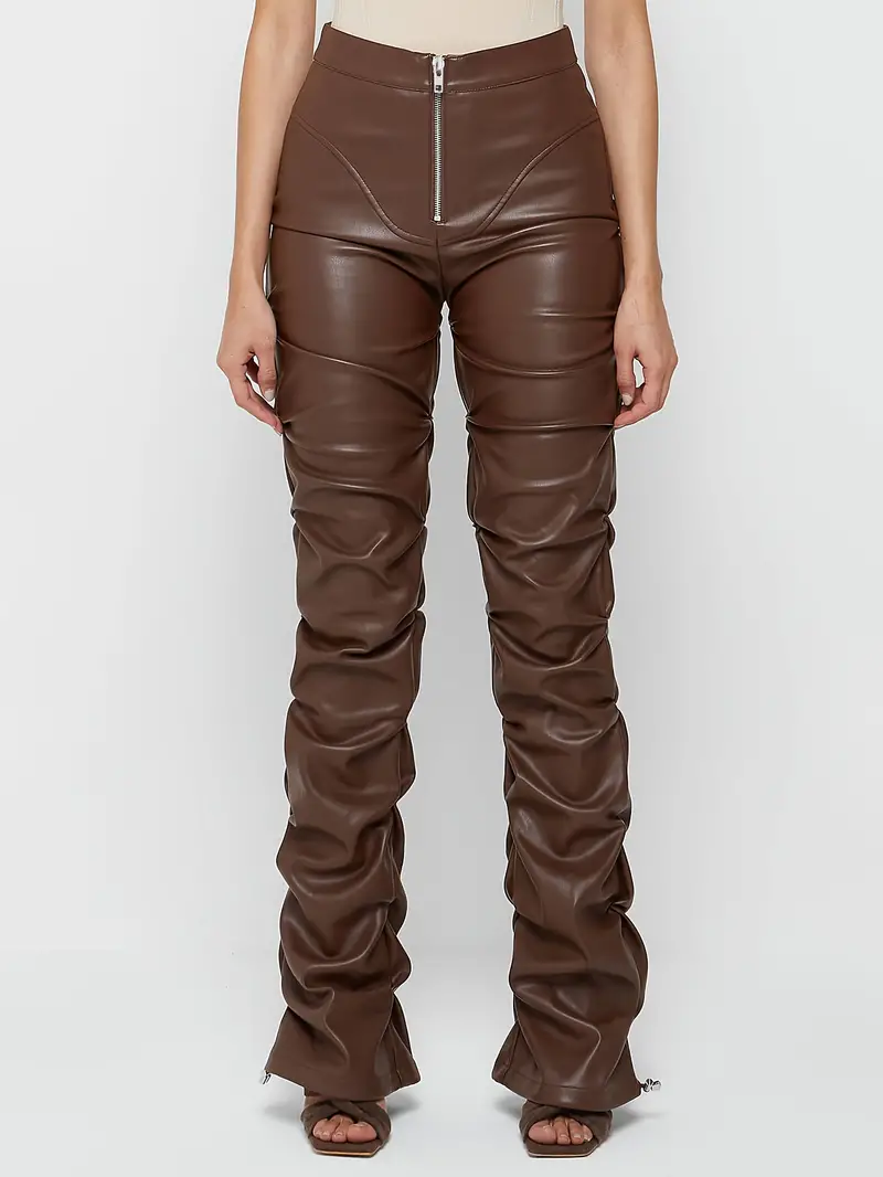 Leather Pants Women / Vegan Leather Pants / Faux Leather Pants