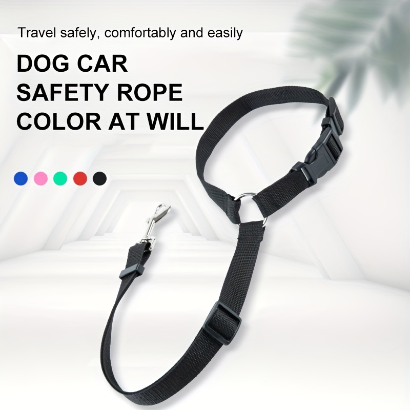 Strong Dog Collar Leash Pet Car Safety Rope Adjustable Dog - Temu Canada