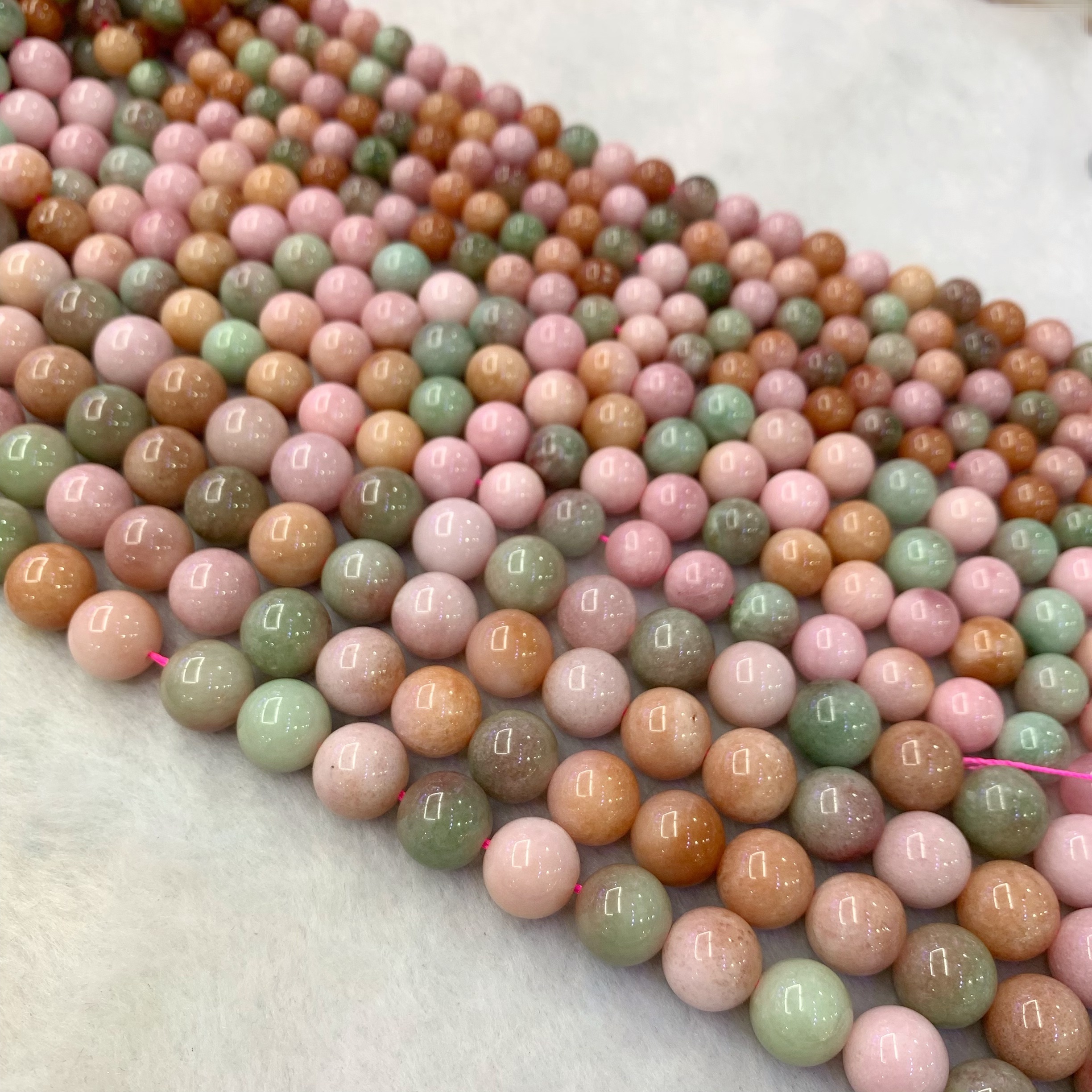 10PCS Natural Loose Lotus Flower Jade Beads Ball Fine Gemstone Jade Beads  for Jewelry Making DIY 10mm 