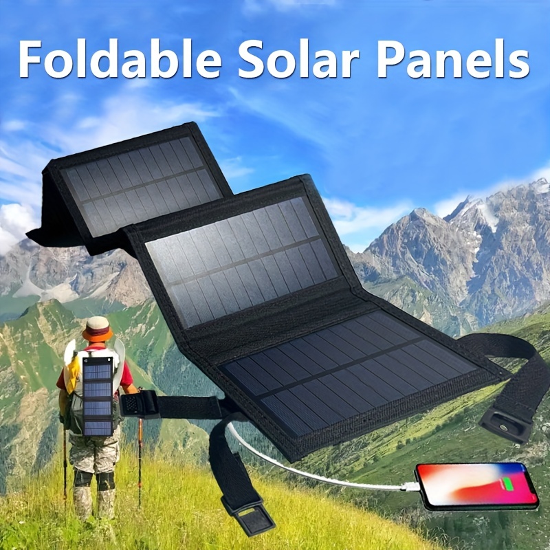 

1pc, Flexible Solar Panel 2usb Portable Waterproof Plate For Cell Phone Power Bank Battery Charger Outdoor Tourism Fishing, Solar Supplies