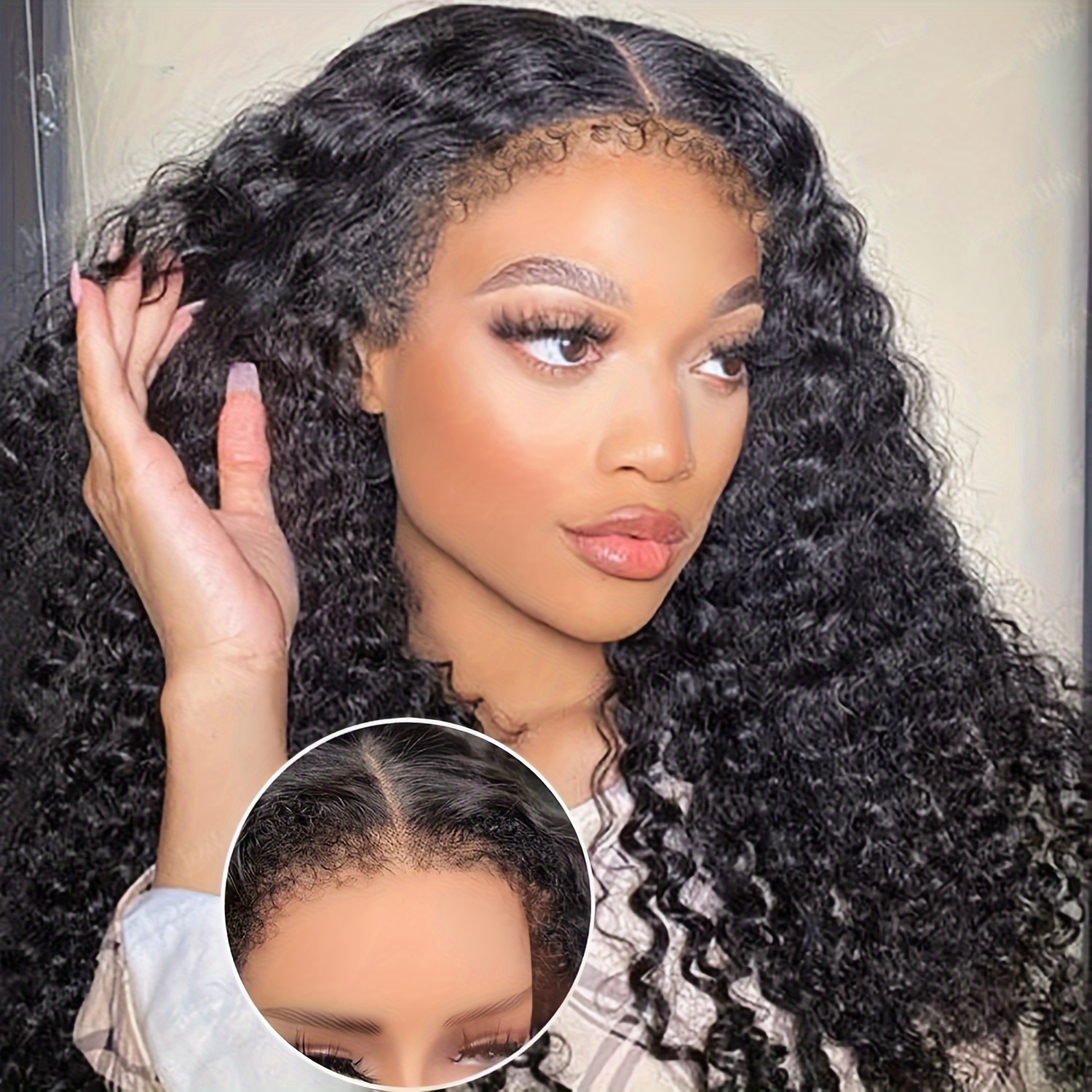 12A 4C Kinky Edges Wig 13X4 Glueless Lace Front Wigs Human Hair With Curly Baby Hair HD Transparent Lace Frontal Wigs With Realistic Hairl