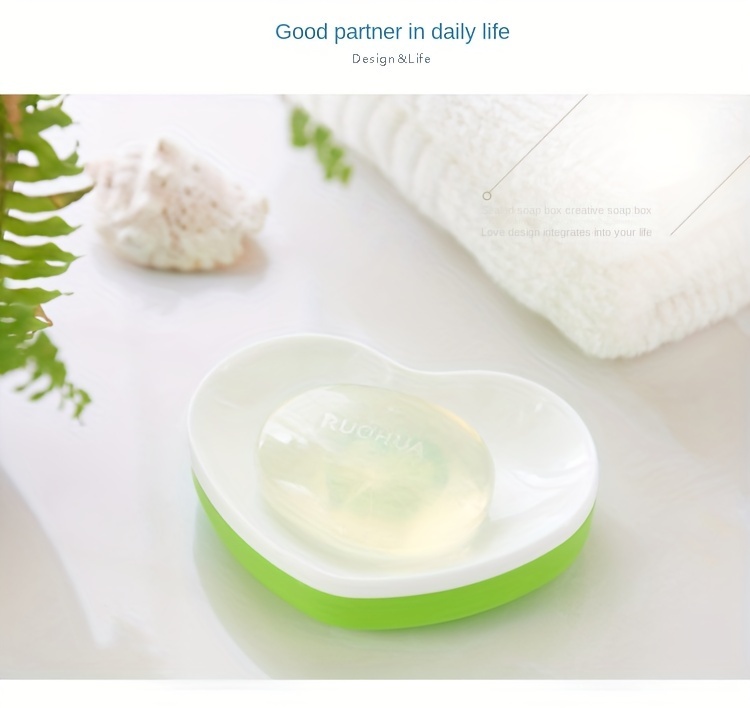 Creative Heart Design Soap Dish Ceramic Drain Soap Tray Self - Temu