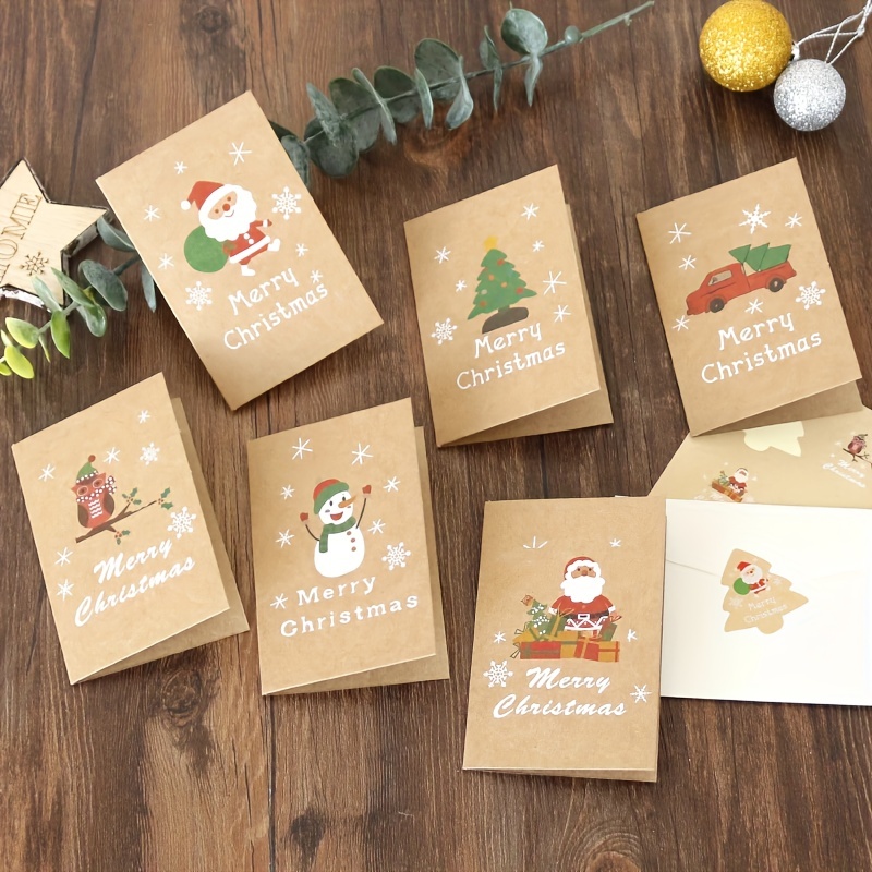 24pcs Carte Joyeux Noël avec Enveloppes et Autocollants, Joyeux