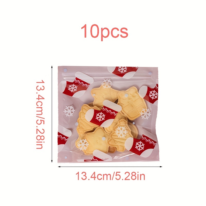 50pcs, Christmas Square Self-sealing Zipper Bags For Handmade Cookies,  Snowflake Pastries, Baking Packaging Bags And Storage Bags, Christmas  Decorations, Navidad, Unique Packaging Zip Lock Bag, Little Accessories  Party Gift Bag