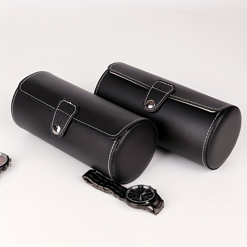PU Leather Round Jewelry Storage Box