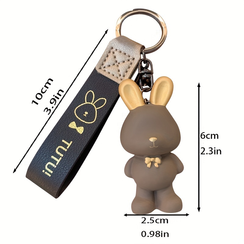 Rabbit Doll Pendant Silicone Keychain for Car Bag Decoration