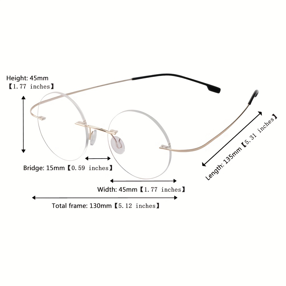 Titanium Stainless Steel Rimless Glasses For Men Women, Free Shipping On  Items Shipped From Temu