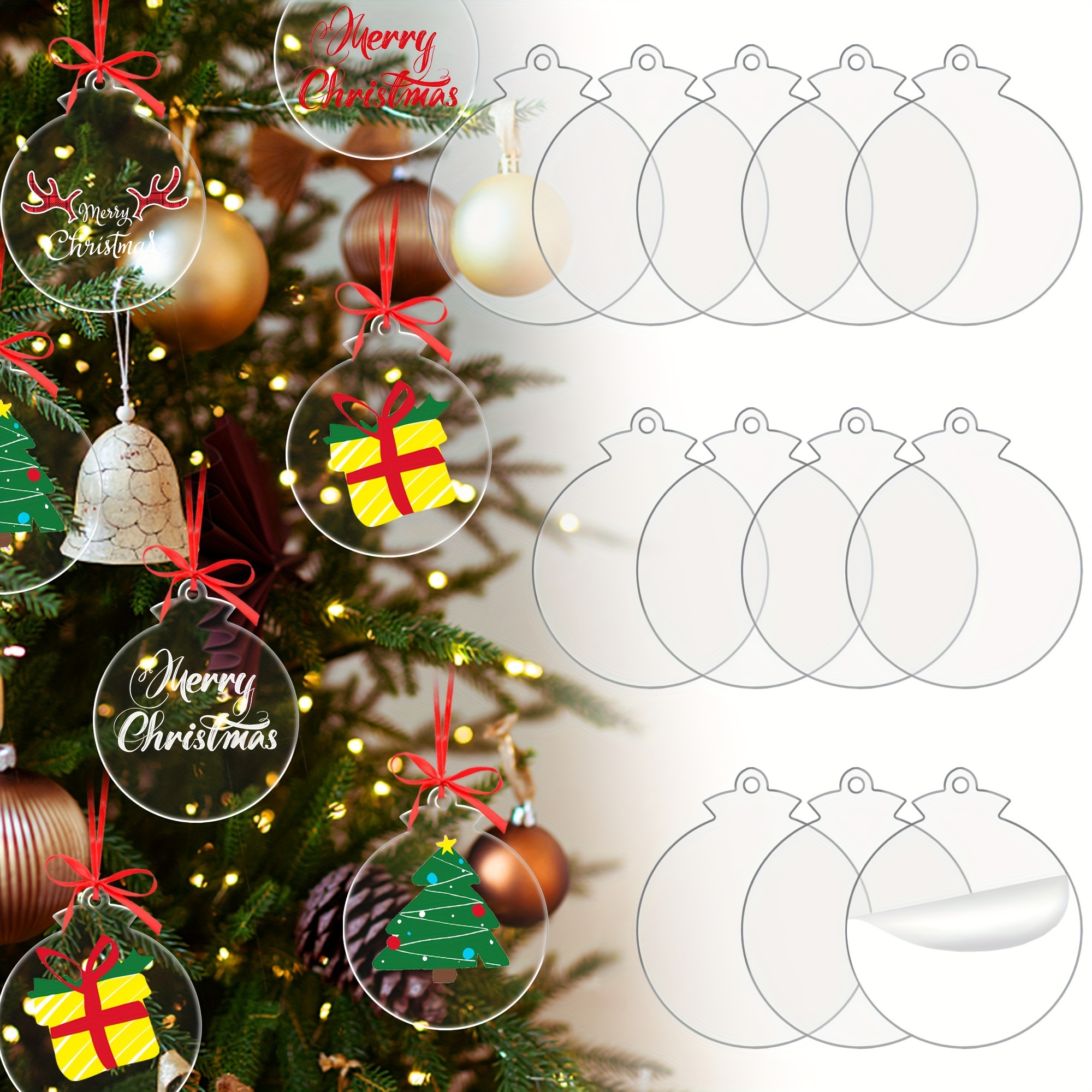 Fillable Clear Plastic Balls With Decorations(8 Styles) Transparent Empty  Plastic Balls Ornaments Diy For Xmas Tree Wedding Party Home Shop Decor  Scene Decor, Room Decor, Home Decor, Window Decor Pendant, Holiday Party