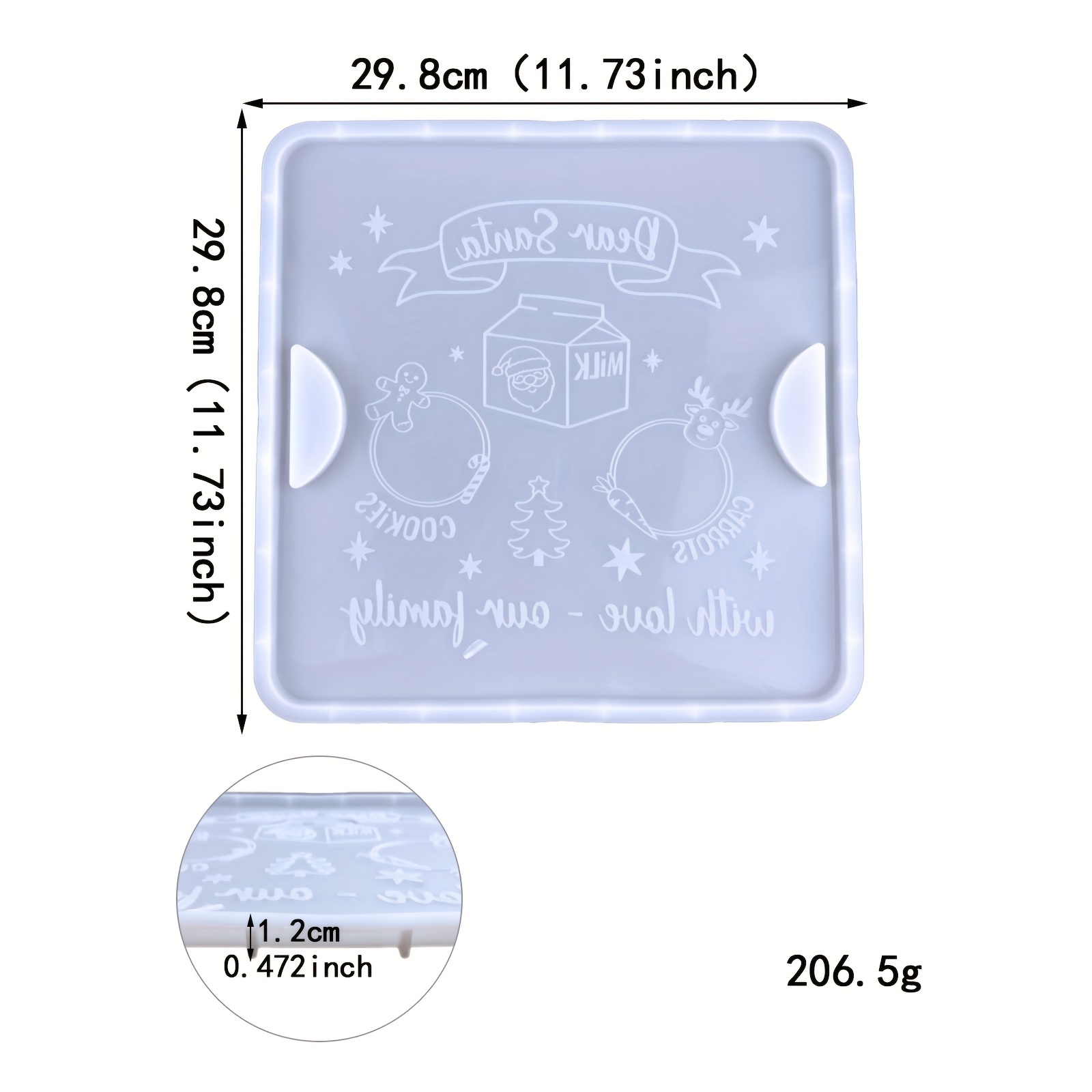 Christmas Silicone Resin Tray Molds Large Rectangle Round - Temu